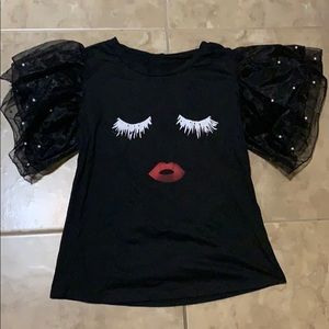 Black Boutique Ruffle Shirt